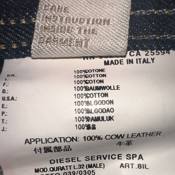 NWOT! Men’s Diesel Dark Denim Jeans Sz. 31 - Picture 7 of 7